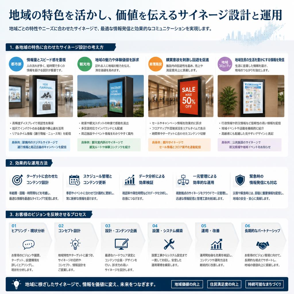 地域特性に合わせた最適なサイネージ設計