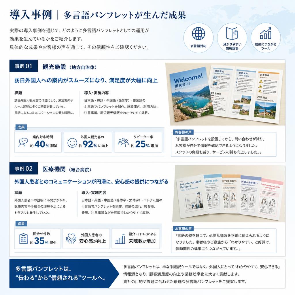 成功事例：多言語パンフレット活用の実績
