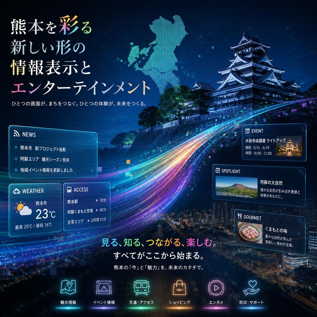熊本を彩る新しい形の情報表示とエンターテインメント