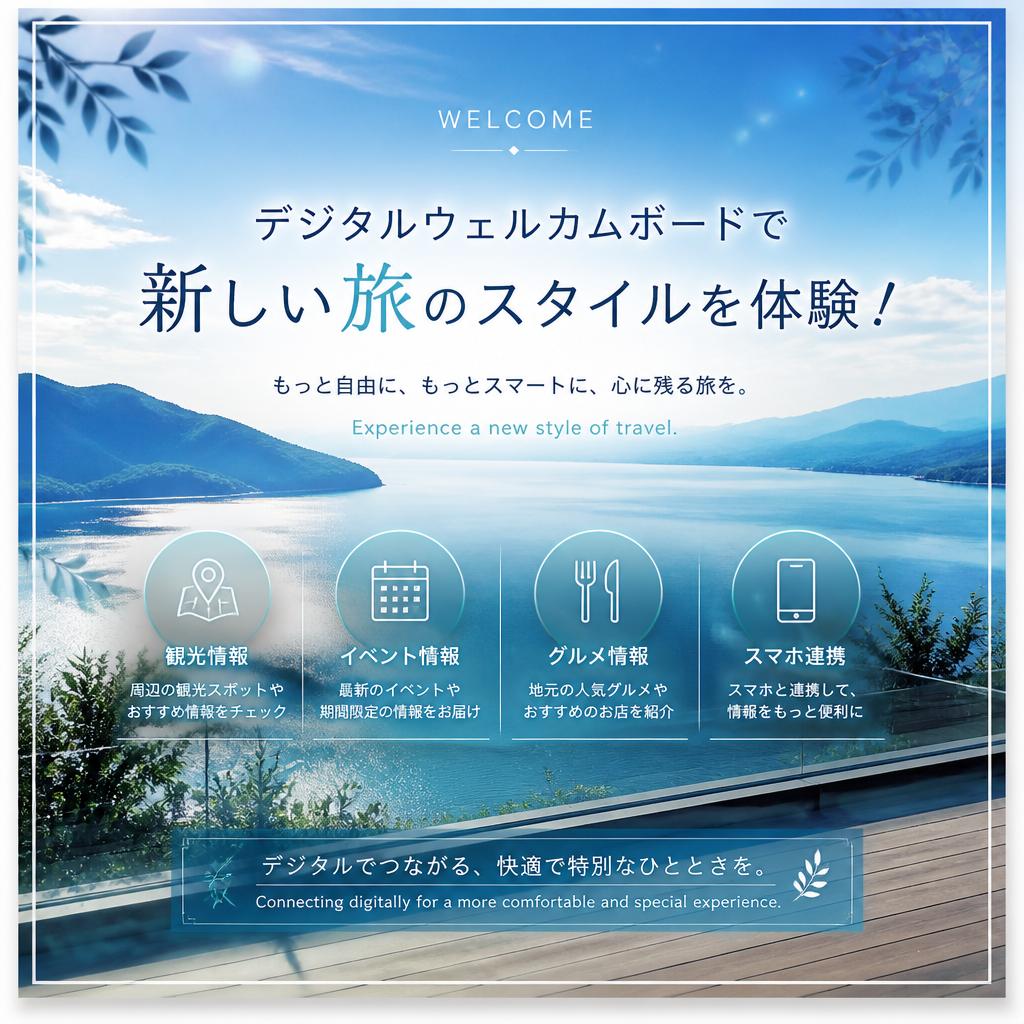 デジタルウェルカムボードで新しい旅のスタイルを体験！