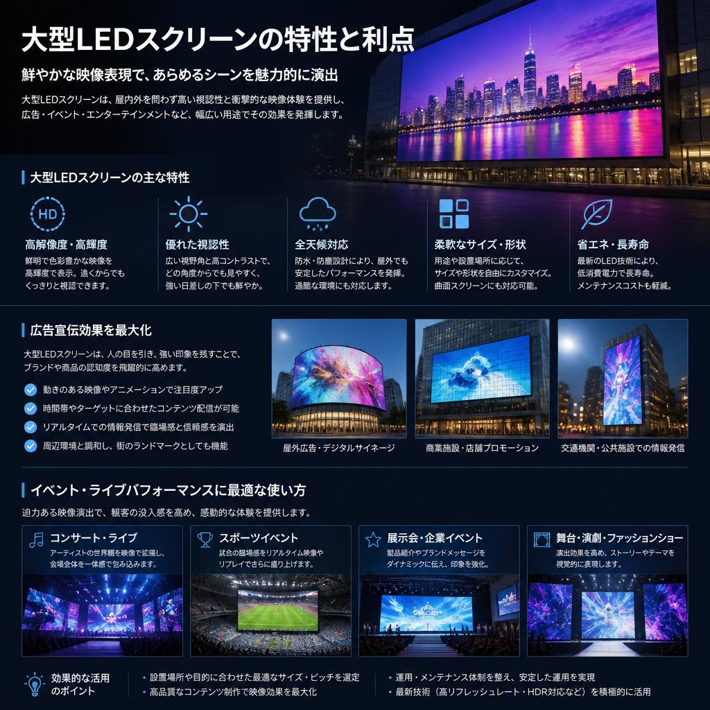 大型LEDスクリーンの魅力とは？