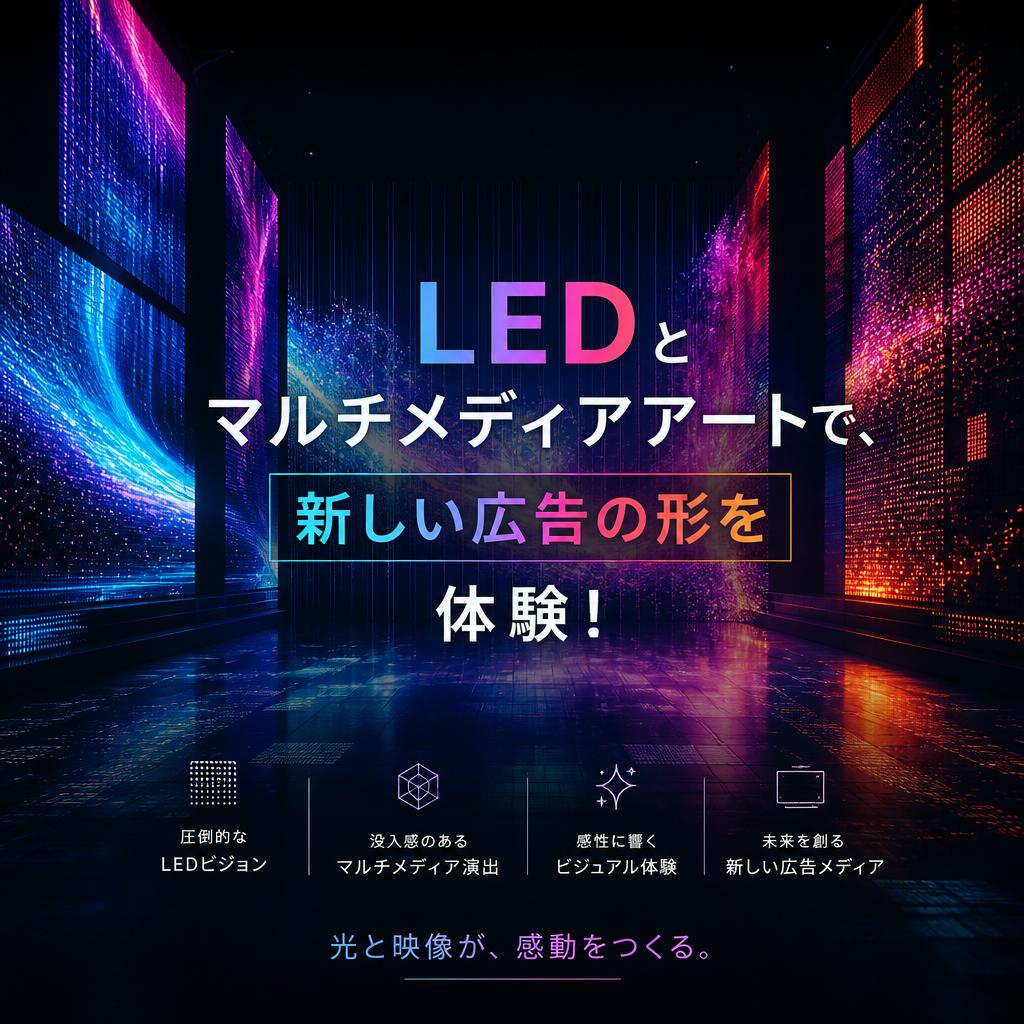 LEDとマルチメディアアートで、新しい広告の形を体験！