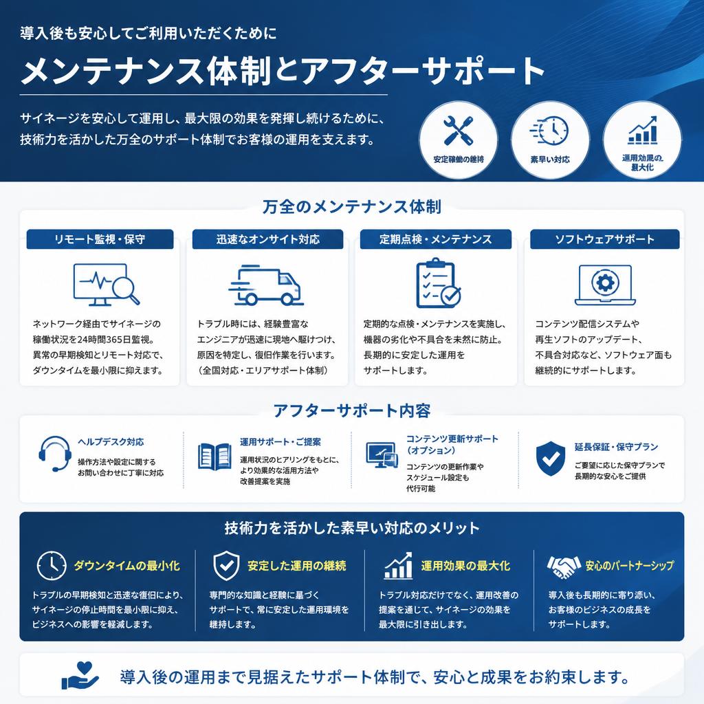 運用の手助け—メンテナンスとアフターサポート