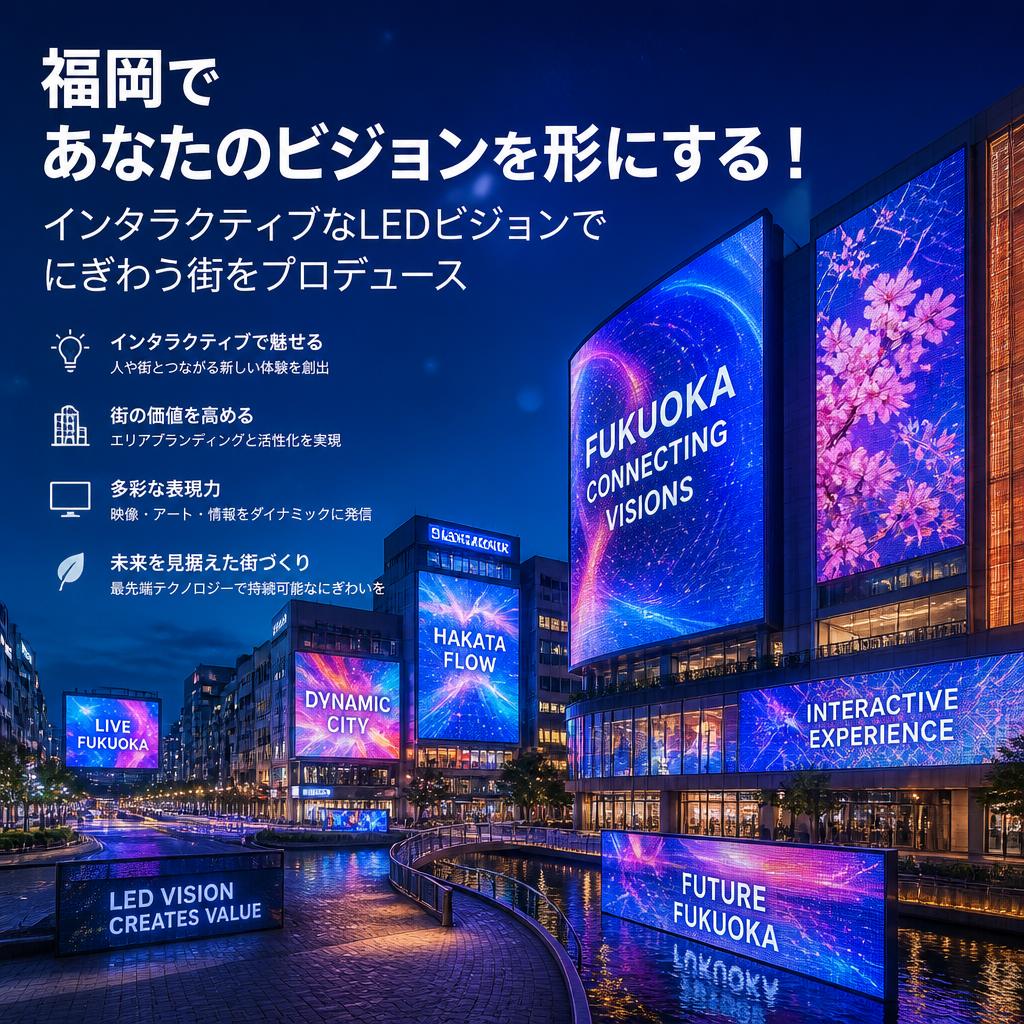 福岡であなたのビジョンを形にする！インタラクティブなLEDビジョンでにぎわう街をプロデュース