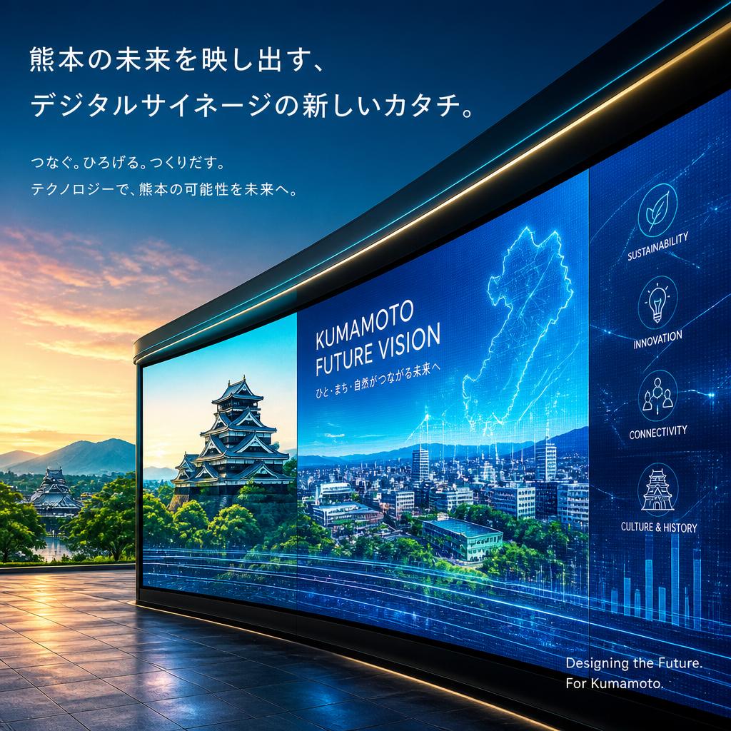 熊本の未来を映し出す、デジタルサイネージの新しいカタチ。