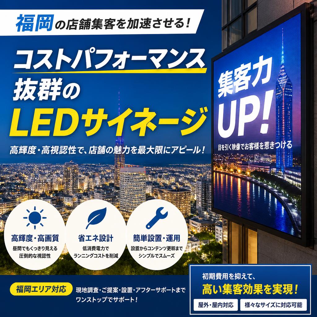 福岡の店舗集客を加速させる！コストパフォーマンス抜群のLEDサイネージ