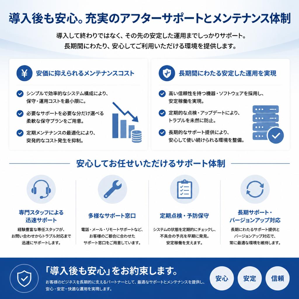 メンテナンスで長期間の安定稼働を実現