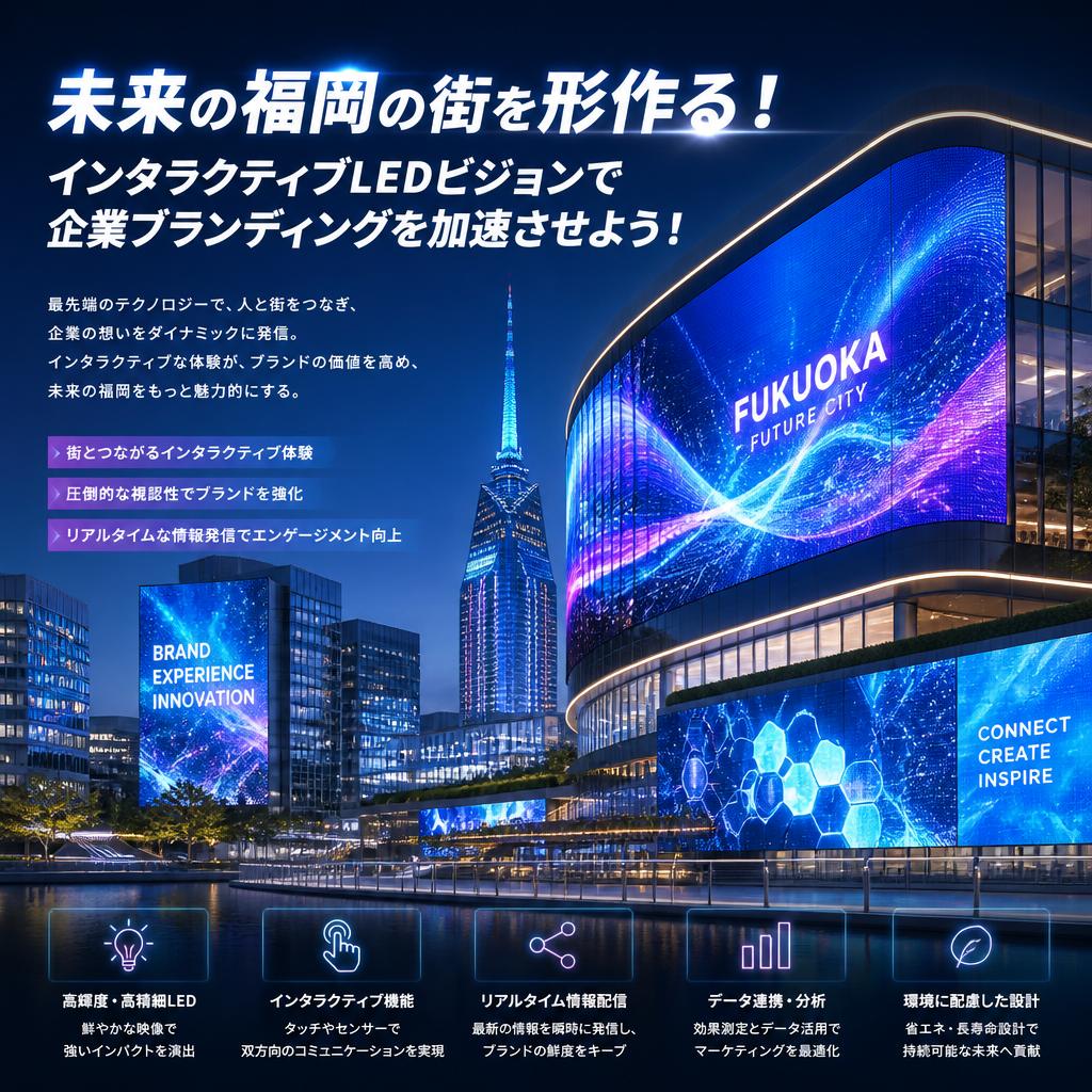 未来の福岡の街を形作る！インタラクティブLEDビジョンで企業ブランディングを加速させよう！