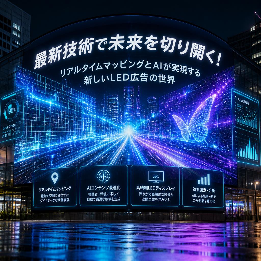 最新技術で未来を切り開く！リアルタイムマッピングとAIが実現する新しいLED広告の世界
