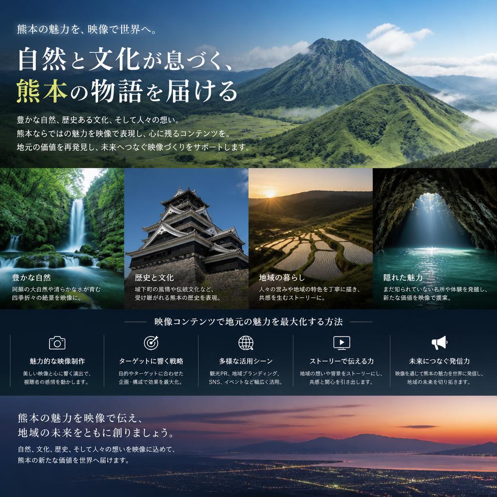 熊本の風景と融合した映像体験