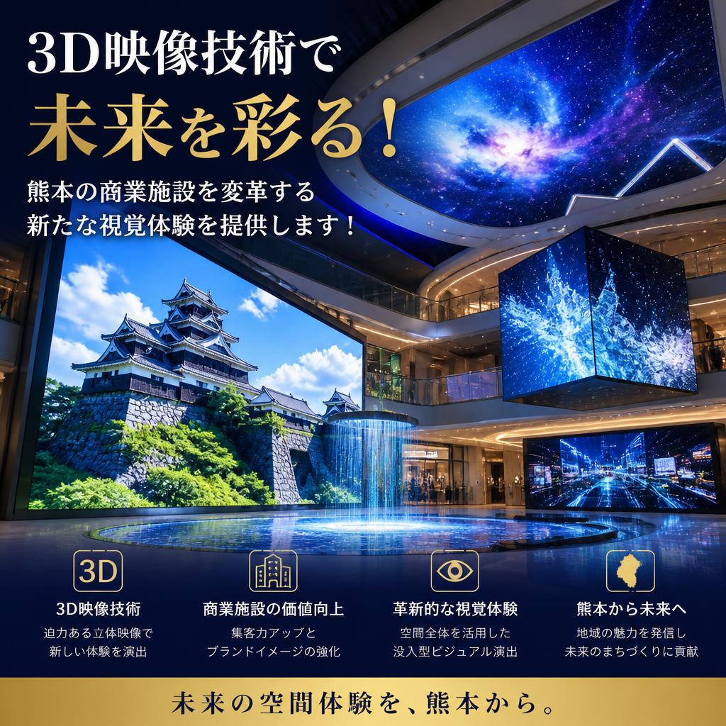 3D映像技術で未来を彩る！熊本の商業施設を変革する新たな視覚体験を提供します！