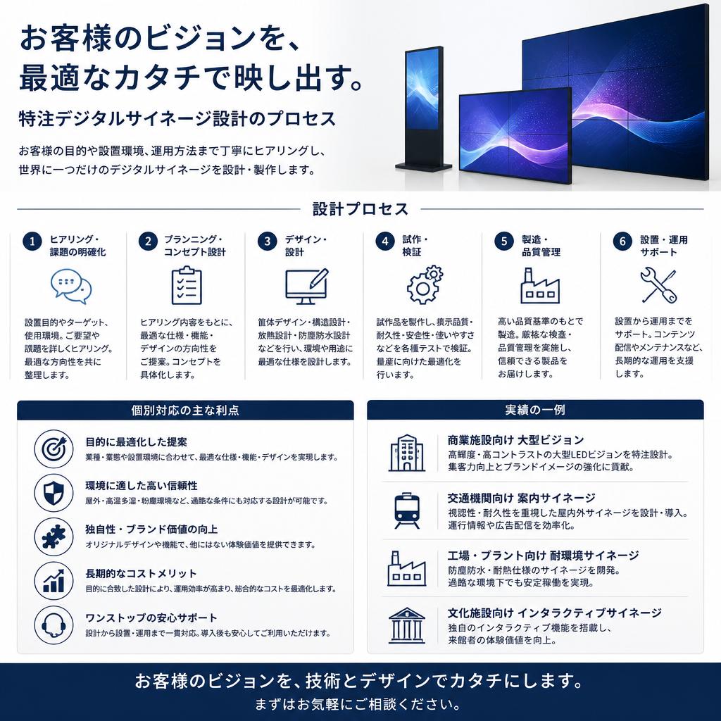 カスタマイズされたサイネージソリューション